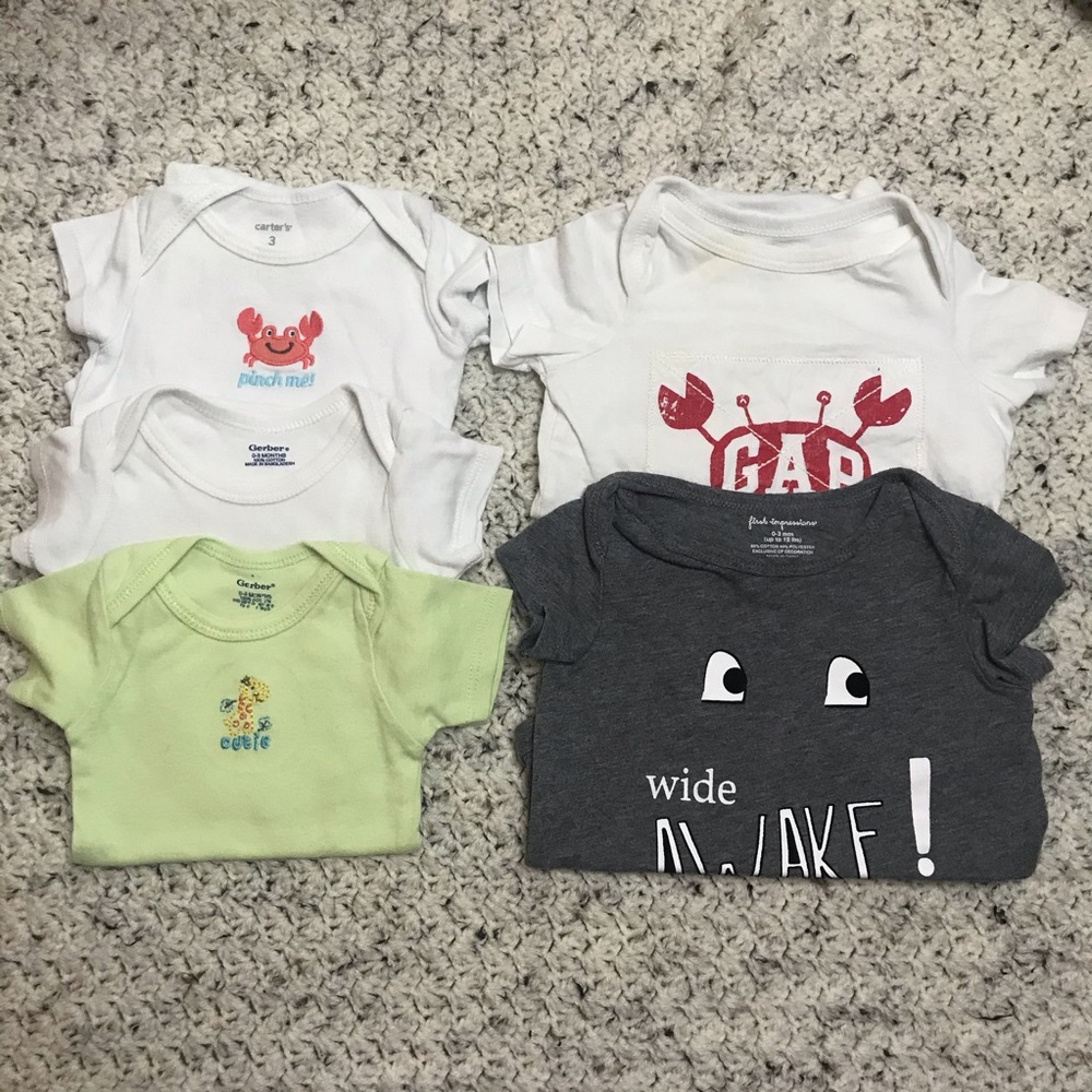 Lot of 5 Button Onesies